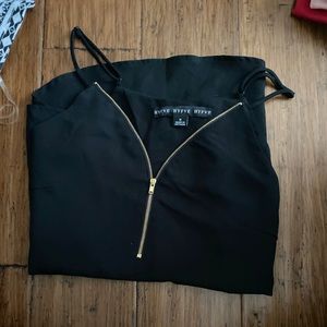 Black Zipper Front Tank Top